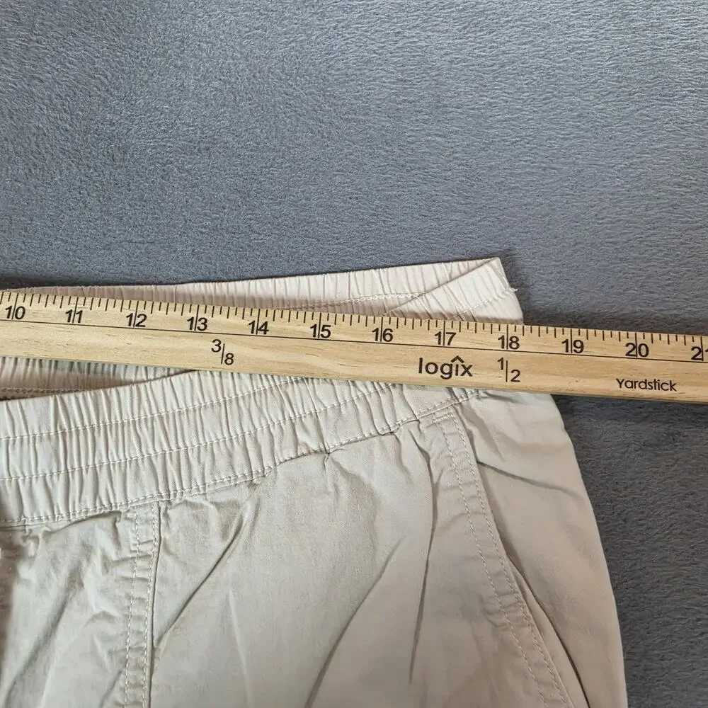 Hurley Men's Pull-On Casual Shorts XL Beige Elastic Waist Drawstring Cotton